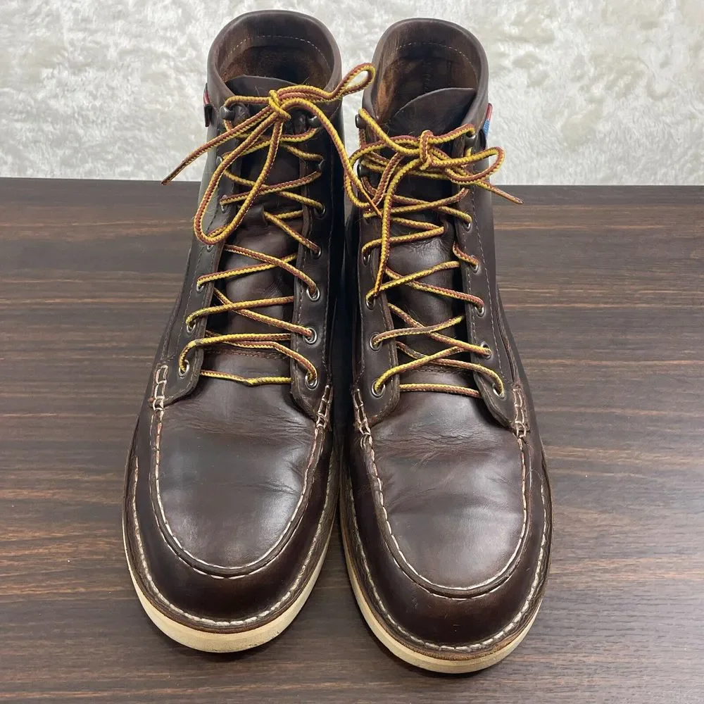 Danner Bull Run Moc Toe 6’ Inch Brown Steel Toe Men’s Size 12 Brown Work Boot - Picture 3 of 10